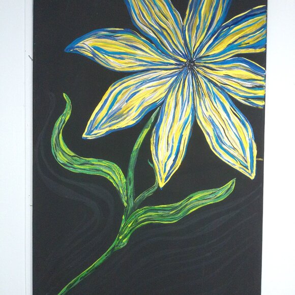 "Golden Flower" - Original Painting by Artist Rachael Potter - Picture 3 of 3
